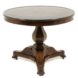 French Empire Marble-Top Mahogany Gueridon FA-1129