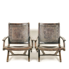 Four Folding Leather Armchairs NL-204