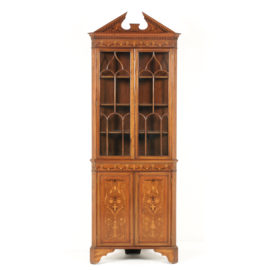 Inlaid Mahogany Corner Cabinet C-GD