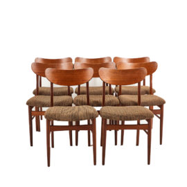 Set of Eight 1960’s Danish Teak Dining Chairs C-SC