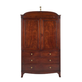 English Mahogany Ebony Inlaid Linen Press FC-1225