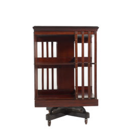 English Solid Mahogany Edwardian Revolving Bookcase C-GD