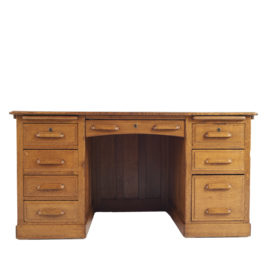 Solid Oak Panelled Desk C-MA