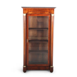 French Empire-Style Mahogany Marble Top Cabinet or “Vitrine” FC-1178
