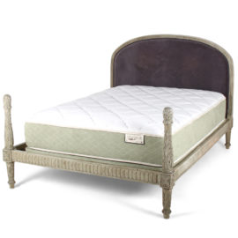 French Louis XVI-Style Carved Bed and Custom Mattress C-MF