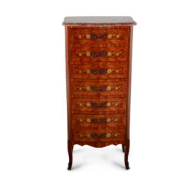 French Inlaid Marble-Top Semainier FD-1336