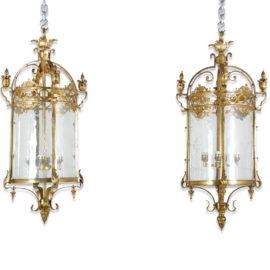 Matched Pair of 19th Century Bronze Lanterns FC-1242