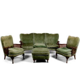 Vintage French Cane Settee FD-1334A