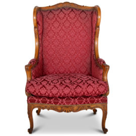 Louis XV-Style Walnut Wingback Chair FD-1291