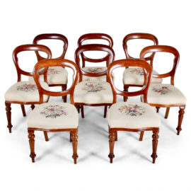 Set of Eight Mahogany Balloon Back Chairs C-PL