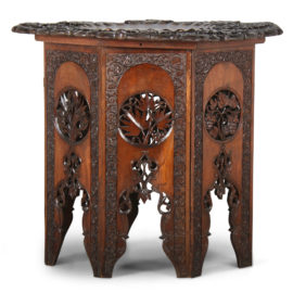 Highly Carved Octagonal Side Table FC-220