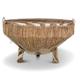 Vintage African Zebra Drum Table C-GD
