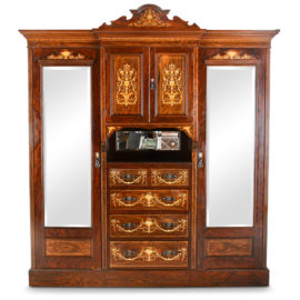 English Inlaid Rosewood Combination Armoire C- RF
