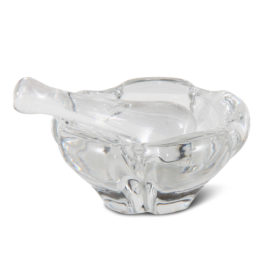 French Daum Crystal Mortar-and-Pestle C-ML