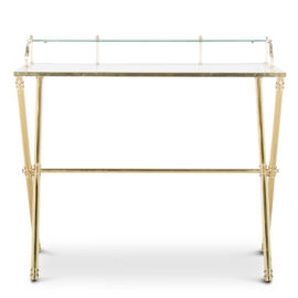 1970’s Brass + Glass Side Table FA-1129A
