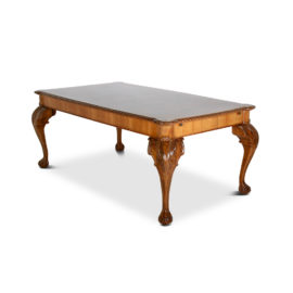 French Walnut Chippendale-Style Dining Table with Leaves FF-1433B