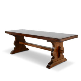 Long Solid-Plank Trestle Table from France FF-1513