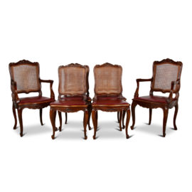 Set of Six French Carved Louis XV Dining Chairs FF-1517D