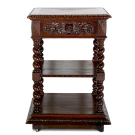 French Carved Oak ‘Barley Twist’ 3-Tier Stand C-YW-1