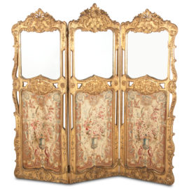 Carved Gilt Three-Panel Screen C-MG