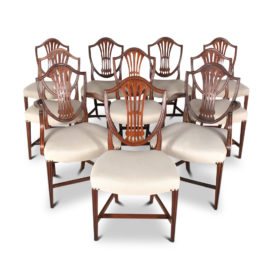 Set of Ten Shield Back Mahogany Dining Chairs 20539