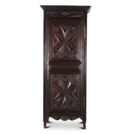 French Carved Chestnut Bonnetiere in Louis XIV Style FT-576