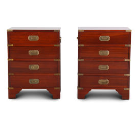 Pair of Vintage Mahogany Campaign Chests FG-1570