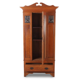 Solid Oak Arts and Crafts Wardrobe C-MG