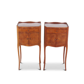 Pair of French Marquetry Nightstands FH-1595