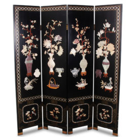 Japanese Export Semi-Precious Hardstone Floorscreen C-EE2