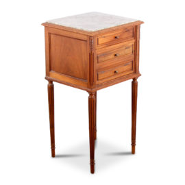 French Louis XVI-Style Marble-Top Nightstand FH-1618B