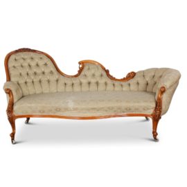 English Victorian Chaise Longue or Settee C-CB