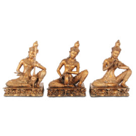 Antique Thai Gilt Bronze Musicians FI-1812