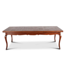 French Oak Parquet-Top Drawleaf Table FI-1769