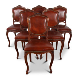 Set of Six Carved Walnut Chairs FI-1845C