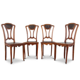 Set of 4 Art Nouveau Dining Chairs FI-1819B
