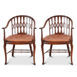 Pair Mahogany Armchairs FJ-2011
