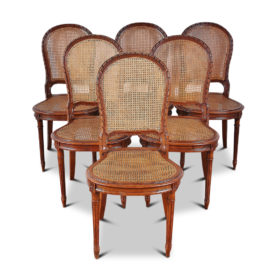Set of 6 Carved Oak Louis XVI Dining Chairs FJ-1927C
