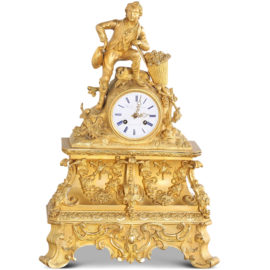 19th Century French Gilt Mantle Clock Signed ‘Bourdin’ 20634
