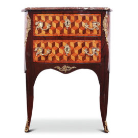 French Bombe Louis XV Parquetry Commode FK-2085