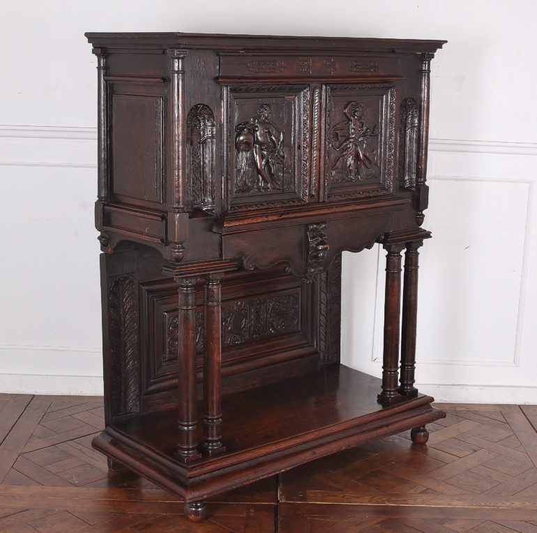 Carved Oak Cabinet on Stand FK-2008 | Antique Warehouse French Bathroom Cabinet