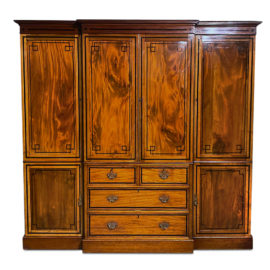 English Mahogany and Ebony Inlaid Wardrobe FK-2035