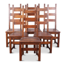 Set of six simple tall ladder-back chairs FI-1773