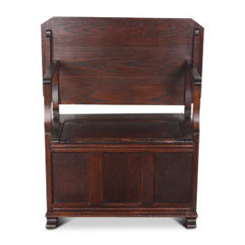 Vintage English Oak ‘Monks’ Bench C-JR