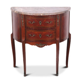 French Louis XVI Style Demi-Lune Side Table FG-1573