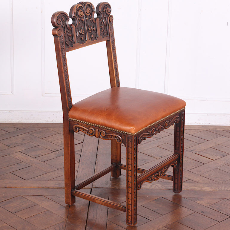 Set of Six Carved Walnut Dining Chairs C-LW | Antique Warehouse