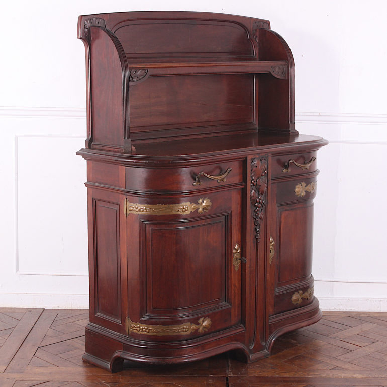 Impressive Art Nouveau Mahogany Buffet With Period Hardware FL-2180