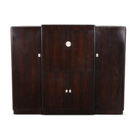 Maccassar Ebony ad French Ivory Superior Art Deco Armoire. Paris. C.1930. FL-2130