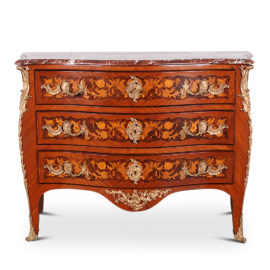 Exceptional French Marquetry Louis XV Style Commode FL-2131