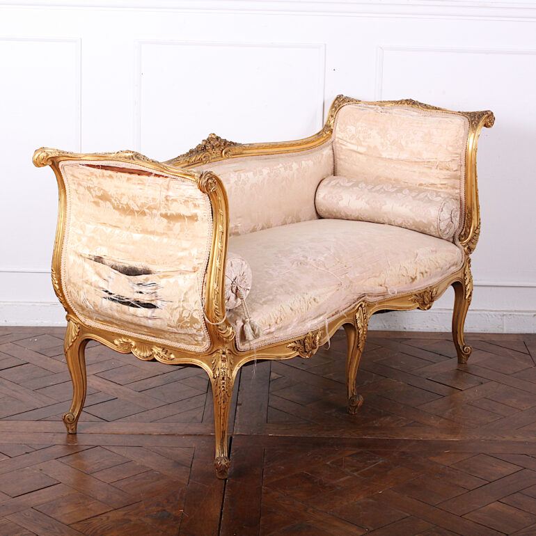 Top-Quality Carved Gilded French Settee C-HA 20 | Antique Warehouse